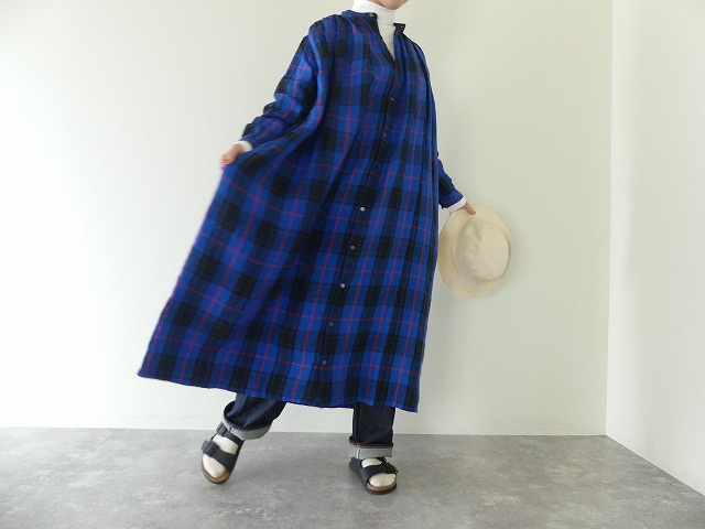 ichiAntiquite's(イチアンティークス) リネンタータン LINEN TARTAN DRESS(1000605)