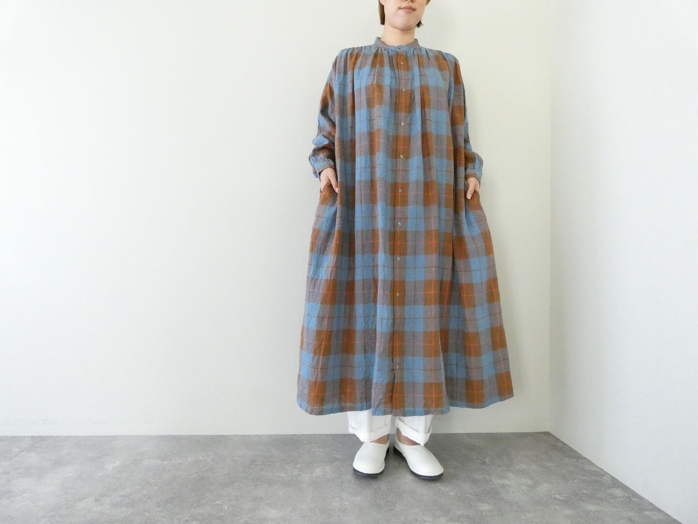 ichiAntiquite's(イチアンティークス) CHECK DRESS コットンリネンチェックドレス(1200308) ichiAntiquite's(イチアンティークス) CHECK DRESS コットンリネンチェックドレス(1200308)