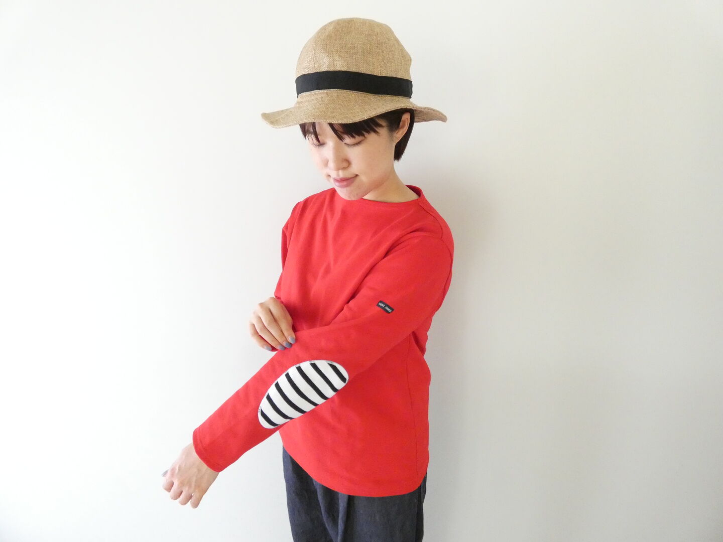 SAINT JAMES(セントジェームス) ひじパッチボーダーカットソー ウェッソン エルボーパッチ TULIPE/NEIGE×NOIR(13JC OUE.U COU.R) SAINT JAMES(セントジェームス) ひじパッチボーダーカットソー ウェッソン エルボーパッチ TULIPE/NEIGE×NOIR(13JC OUE.U COU.R)