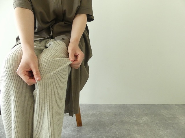 evam eva(エヴァムエヴァ) wool rib pants(E223K059) | SPACE MOO