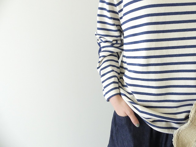 SAINT　JAMES(セントジェームス) ひじパッチボーダーカットソー ECRU/INDIGO/MARINEの商品画像7