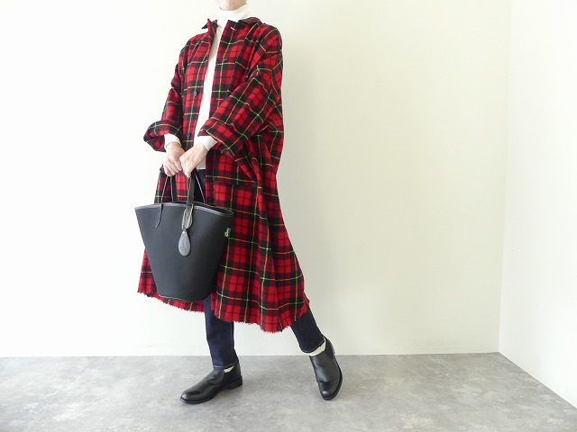 R&D.M(オールドマンズテーラー) WOOL TARTAN CHECK OPEN COLLAR WORK COATの商品画像1