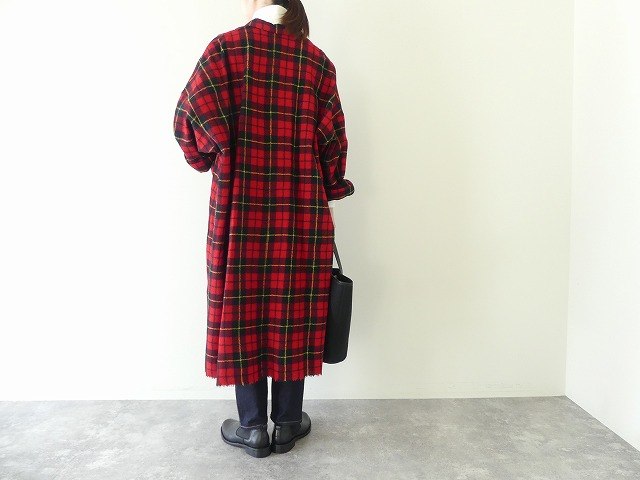 R&D.M(オールドマンズテーラー) WOOL TARTAN CHECK OPEN COLLAR WORK COATの商品画像10