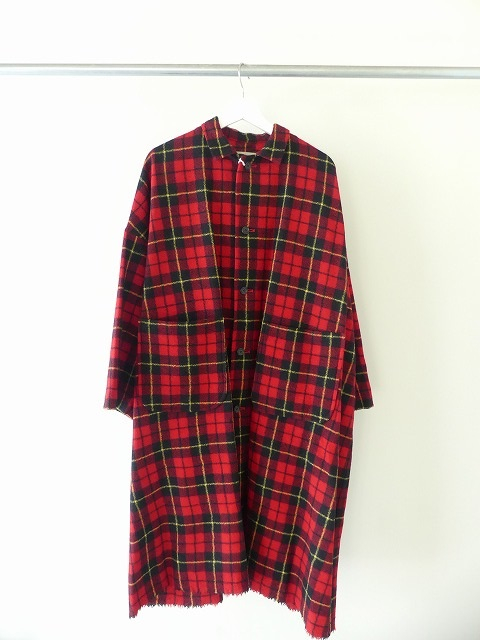 R&D.M(オールドマンズテーラー) WOOL TARTAN CHECK OPEN COLLAR WORK COATの商品画像2