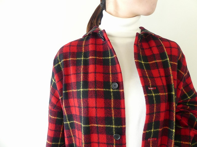 R&D.M(オールドマンズテーラー) WOOL TARTAN CHECK OPEN COLLAR WORK COATの商品画像4