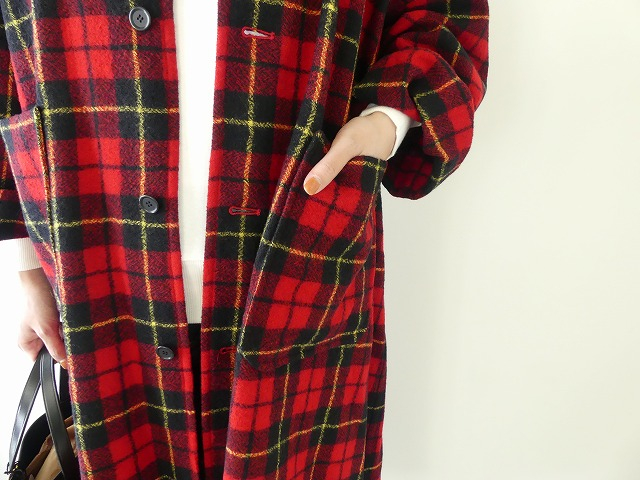 R&D.M(オールドマンズテーラー) WOOL TARTAN CHECK OPEN COLLAR WORK COATの商品画像5