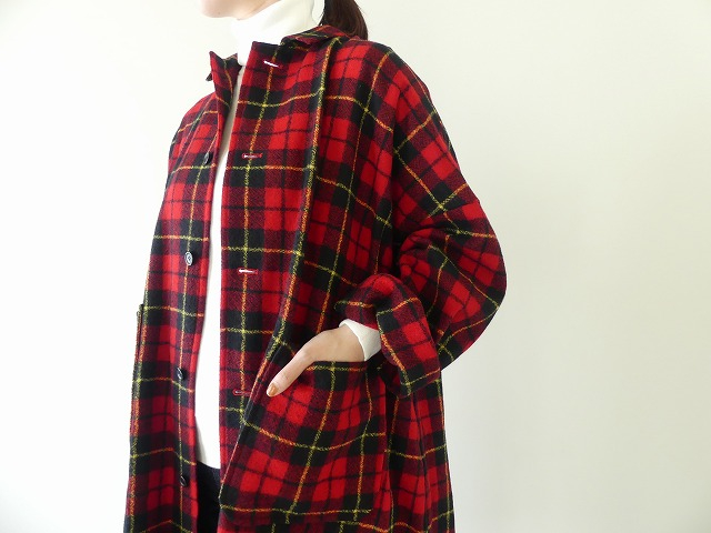 R&D.M(オールドマンズテーラー) WOOL TARTAN CHECK OPEN COLLAR WORK COATの商品画像7