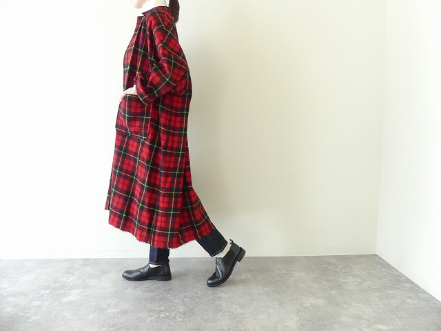 R&D.M(オールドマンズテーラー) WOOL TARTAN CHECK OPEN COLLAR WORK COATの商品画像9