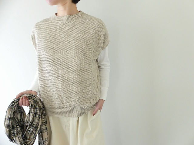 evam eva(エヴァムエヴァ) moss stitch vestの商品画像3