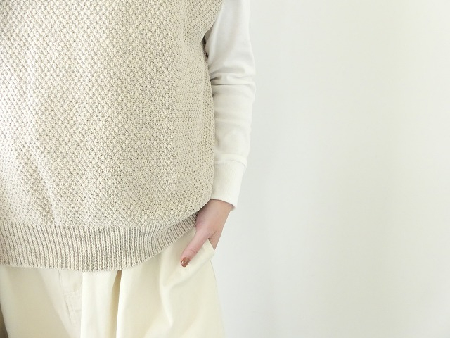 evam eva(エヴァムエヴァ) moss stitch vestの商品画像6