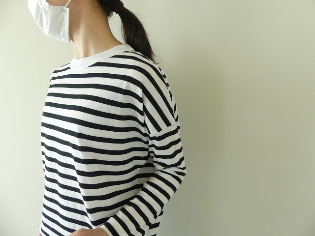 R&D.M(オールドマンズテーラー) GAUZE BORDER DROP SHOULDER SHIRTの商品画像7