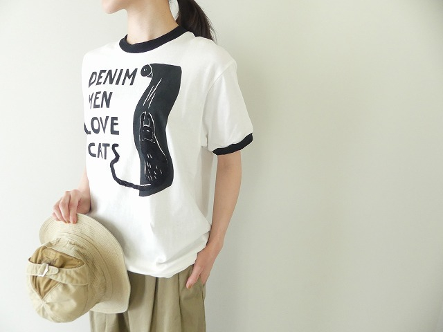 KAPITAL(キャピタル) 天竺リンガーT DENIM MEN LOVE CATスクラッチプリントの商品画像3