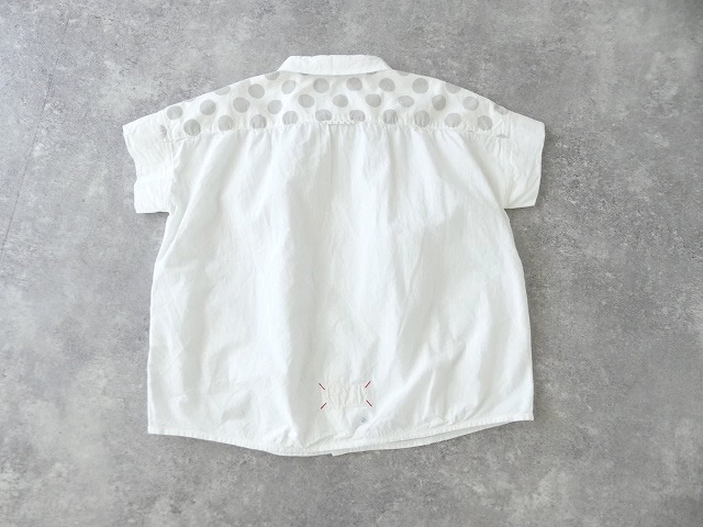 快晴堂(かいせいどう) Girls 水玉ダンガリーのインディゴとホワイト　丸衿半袖シャツの商品画像14
