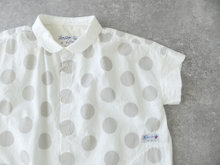快晴堂(かいせいどう) Girls 水玉ダンガリーのインディゴとホワイト　丸衿半袖シャツの商品画像23