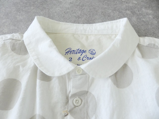 快晴堂(かいせいどう) Girls 水玉ダンガリーのインディゴとホワイト　丸衿半袖シャツの商品画像24