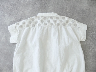 快晴堂(かいせいどう) Girls 水玉ダンガリーのインディゴとホワイト　丸衿半袖シャツの商品画像31