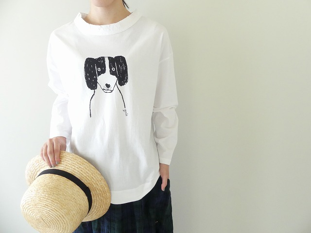 grin(グリン) エーゲ海　犬　カレリアンベアドッグプリント長袖Tシャツの商品画像1