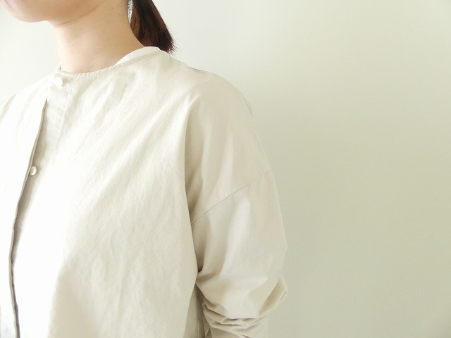 evam eva(エヴァムエヴァ) cotton no collar shirtの商品画像4