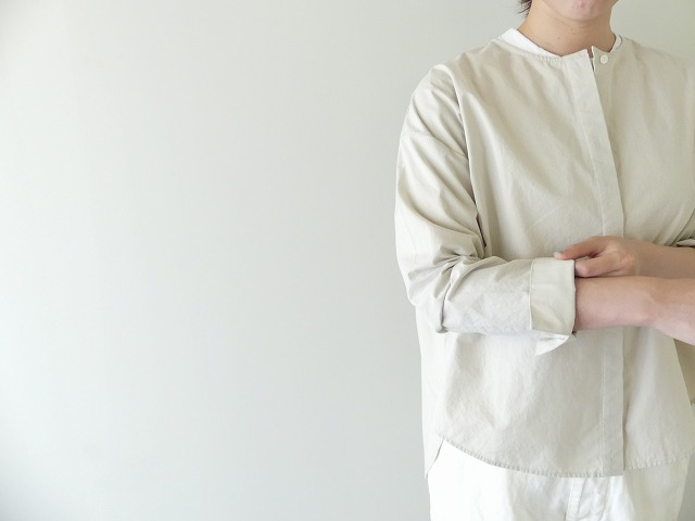 evam eva(エヴァムエヴァ) cotton no collar shirtの商品画像5