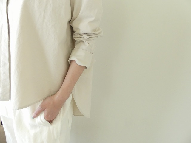 evam eva(エヴァムエヴァ) cotton no collar shirtの商品画像6