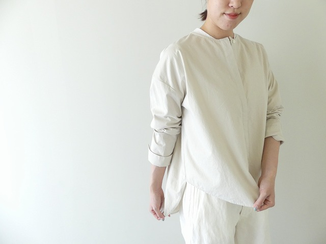 evam eva(エヴァムエヴァ) cotton no collar shirtの商品画像8