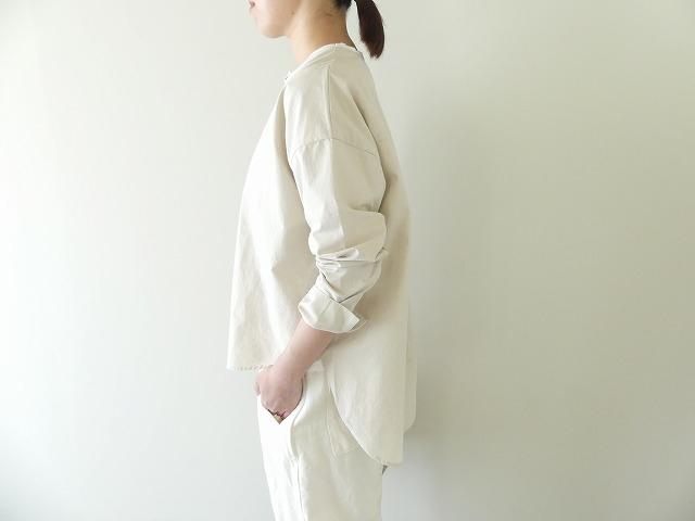 evam eva(エヴァムエヴァ) cotton no collar shirtの商品画像9