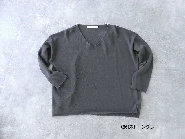 evam eva(エヴァムエヴァ) ramie cotton v neck pulloverの商品画像10