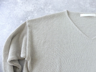 evam eva(エヴァムエヴァ) ramie cotton v neck pulloverの商品画像32