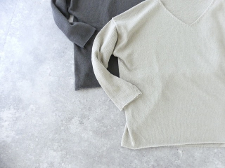 evam eva(エヴァムエヴァ) ramie cotton v neck pulloverの商品画像40