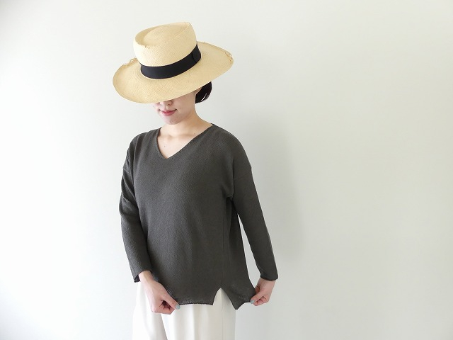 evam eva(エヴァムエヴァ) ramie cotton v neck pulloverの商品画像6