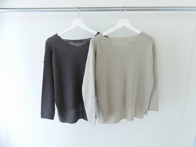 evam eva(エヴァムエヴァ) ramie cotton v neck pulloverの商品画像8