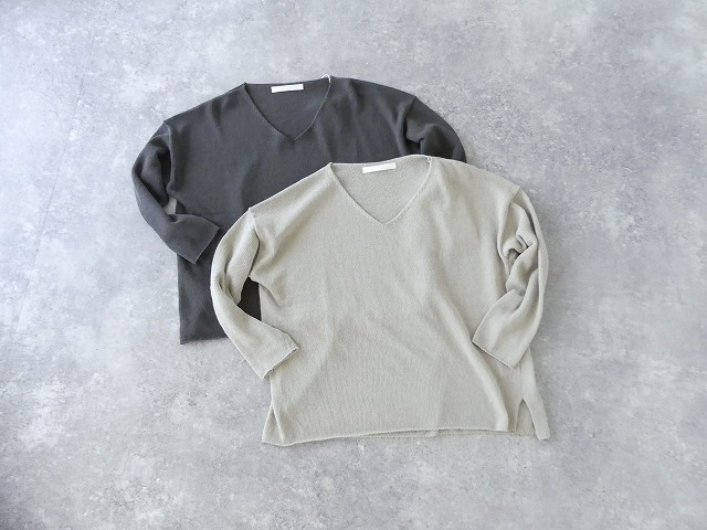 evam eva(エヴァムエヴァ) ramie cotton v neck pulloverの商品画像9