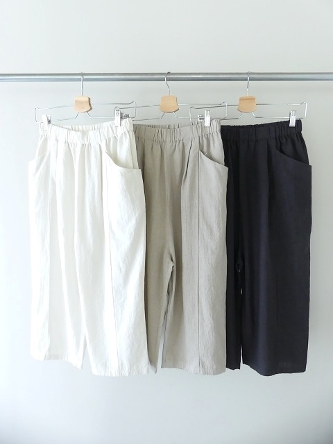 evam eva(エヴァムエヴァ) water linen cropped pantsの商品画像3