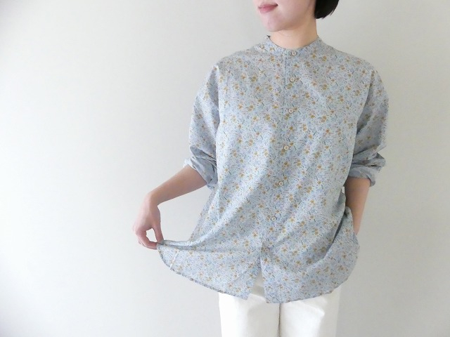 ARMEN(アーメン) COTTON FLOWER PRINT UTILITY BANDED COLLAR SHIRTの商品画像1