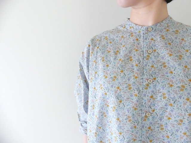 ARMEN(アーメン) COTTON FLOWER PRINT UTILITY BANDED COLLAR SHIRTの商品画像4