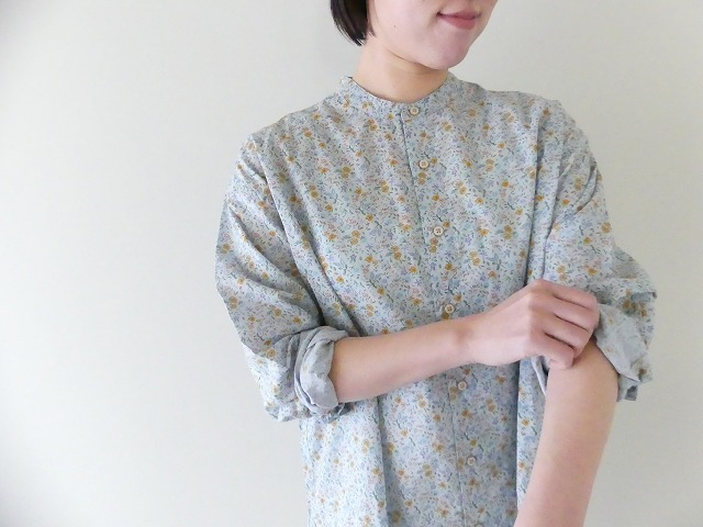 ARMEN(アーメン) COTTON FLOWER PRINT UTILITY BANDED COLLAR SHIRTの商品画像6