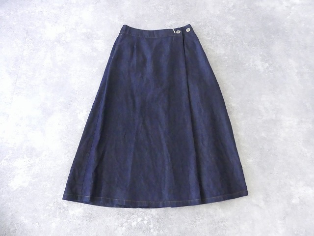 SARAHWEAR(サラウェア) フェイクラップスカート Fake Wrap Skirt Indigo Co/Ten Twillの商品画像10