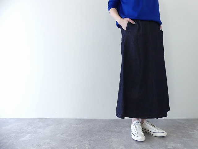 SARAHWEAR(サラウェア) フェイクラップスカート Fake Wrap Skirt Indigo Co/Ten Twillの商品画像2