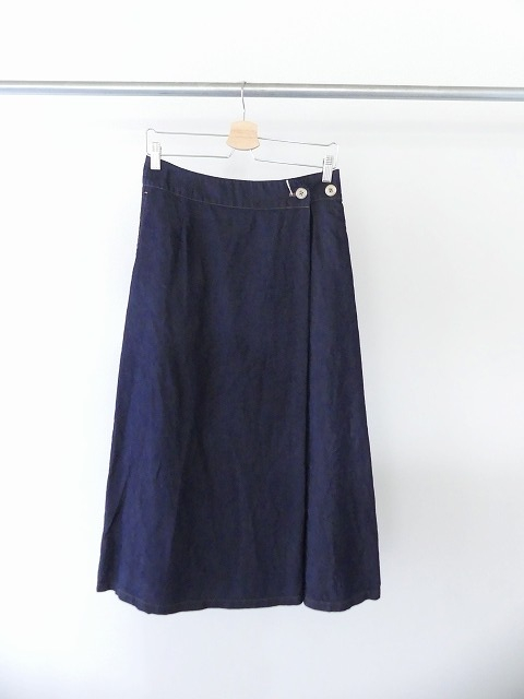 SARAHWEAR(サラウェア) フェイクラップスカート Fake Wrap Skirt Indigo Co/Ten Twillの商品画像3