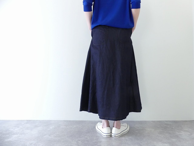 SARAHWEAR(サラウェア) フェイクラップスカート Fake Wrap Skirt Indigo Co/Ten Twillの商品画像5