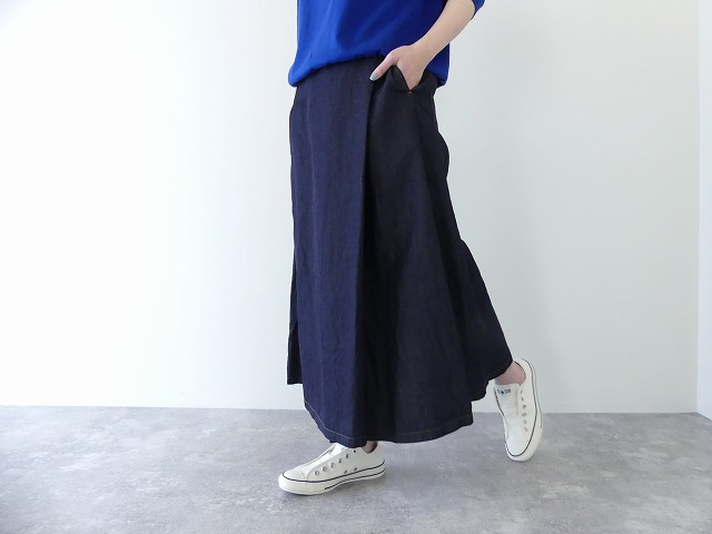 SARAHWEAR(サラウェア) フェイクラップスカート Fake Wrap Skirt Indigo Co/Ten Twillの商品画像7