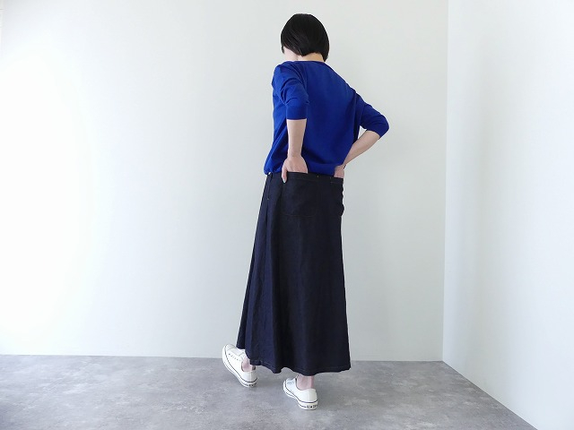 SARAHWEAR(サラウェア) フェイクラップスカート Fake Wrap Skirt Indigo Co/Ten Twillの商品画像8