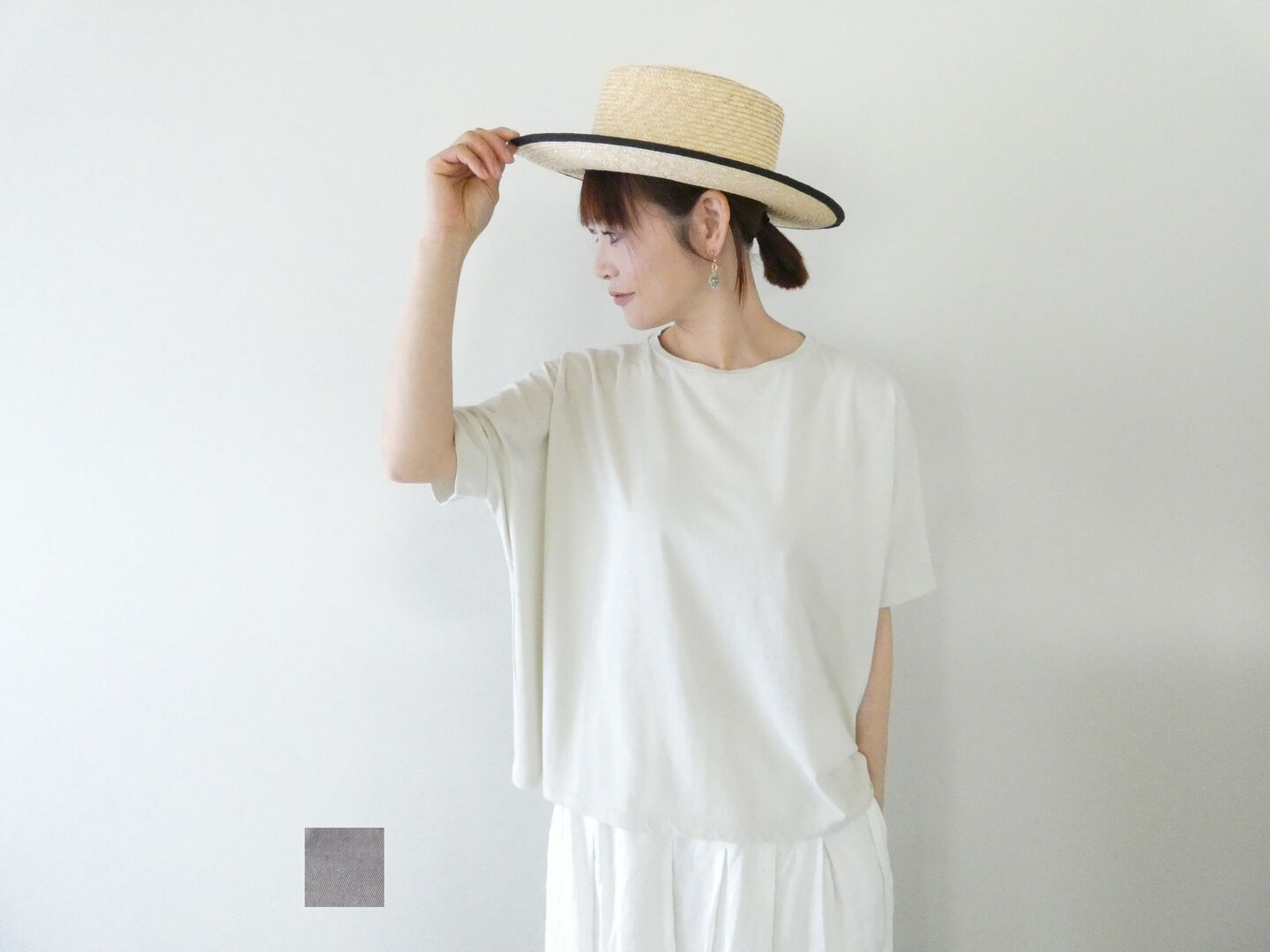 evam eva(エヴァムエヴァ) cut&sew wide pullover ワイドプルオーバー(E261C169) evam eva(エヴァムエヴァ) cut&sew wide pullover ワイドプルオーバー(E261C169)