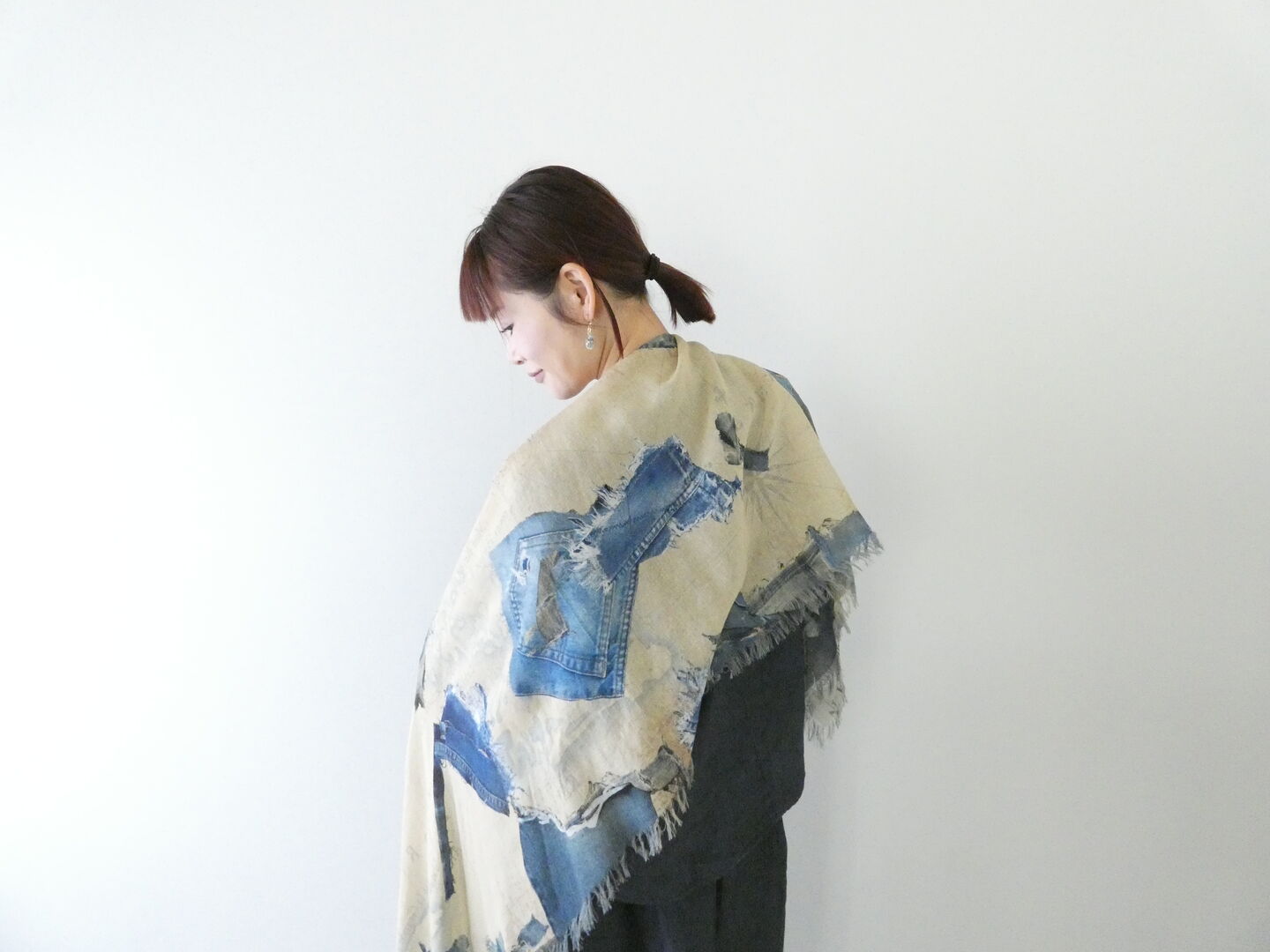 KAPITAL(キャピタル) レーヨンフリンジストール KAYO HUESO デニムマップ(K2603XM507) KAPITAL(キャピタル) レーヨンフリンジストール KAYO HUESO デニムマップ(K2603XM507)