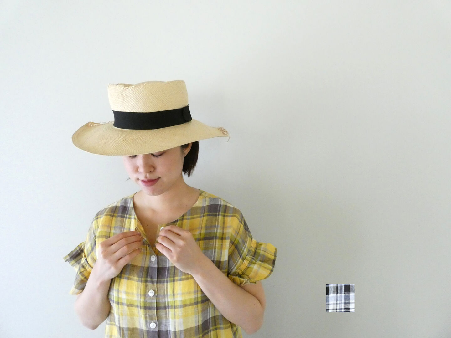 mao made(マオメイド) リネンBIGチェック お袖ふりふり2wayブラウス(621313) mao made(マオメイド) リネンBIGチェック お袖ふりふり2wayブラウス(621313)