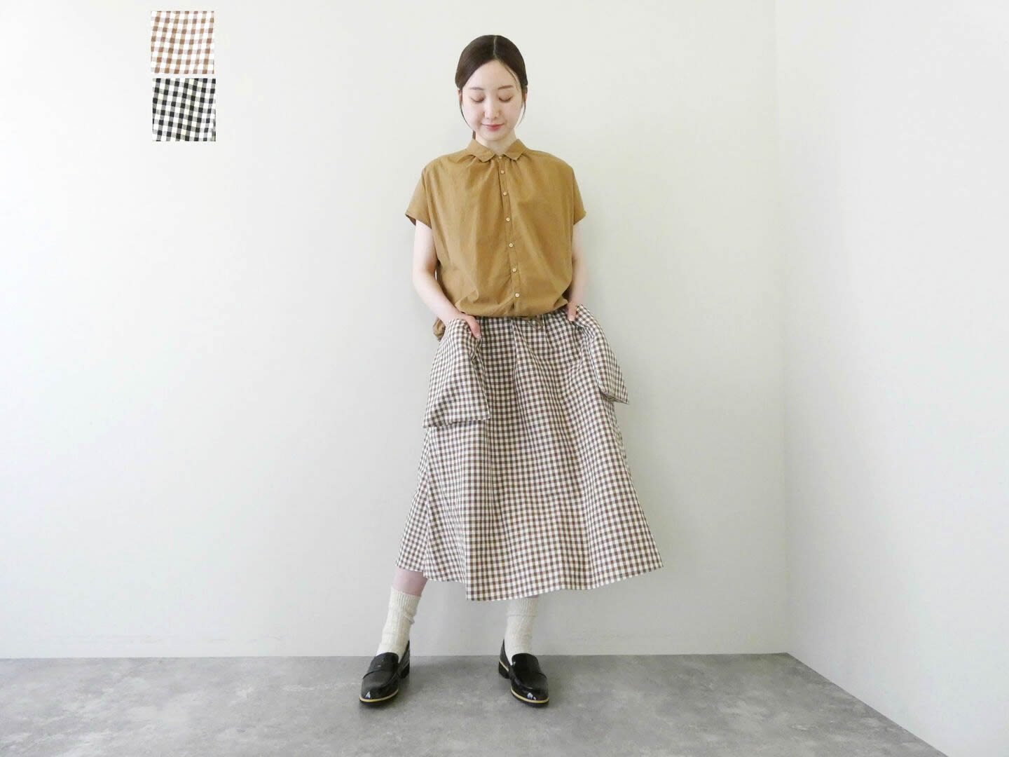 R&D.M.Co-(オールドマンズテーラー) GINGHAM CHECK STRING GUM SKIRT(OLD8060) R&D.M.Co-(オールドマンズテーラー) GINGHAM CHECK STRING GUM SKIRT(OLD8060)