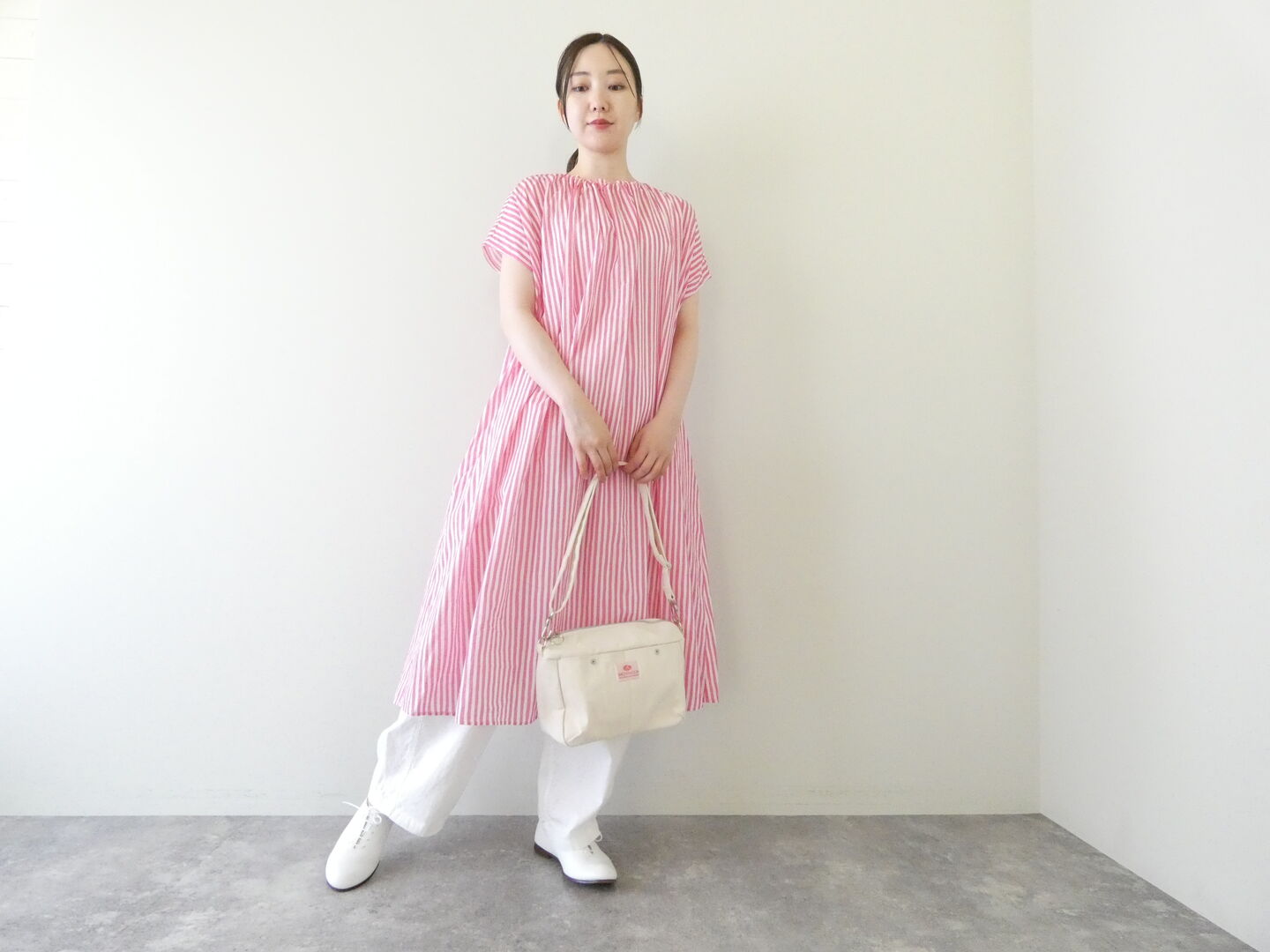 R&D.M.Co-(オールドマンズテーラー) CANDY STRIPE FRONT GATHER N/SLEEVE DRESS(OLD8169) R&D.M.Co-(オールドマンズテーラー) CANDY STRIPE FRONT GATHER N/SLEEVE DRESS(OLD8169)