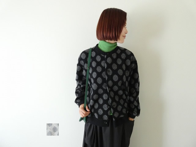 prit(プリット) ウールパイルドットジャガードクルーネックカーディガン(90605) prit(プリット) ウールパイルドットジャガードクルーネックカーディガン(90605)