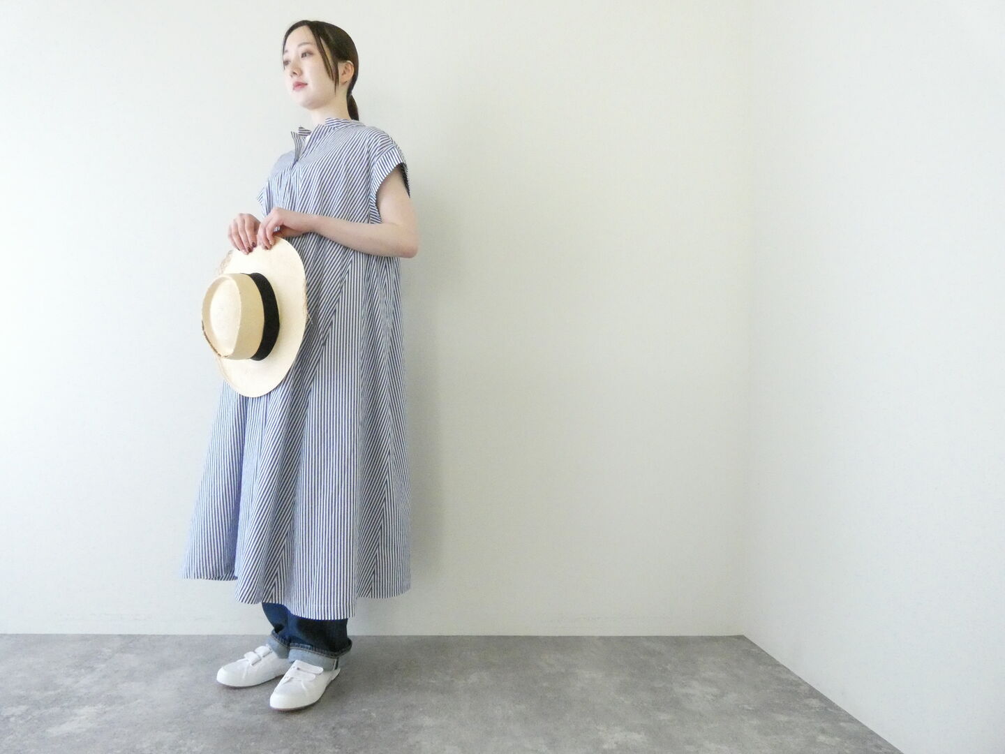 TANG(タング) ストライプコットン半袖Aラインシャツワンピース(2415507) TANG(タング) ストライプコットン半袖Aラインシャツワンピース(2415507)